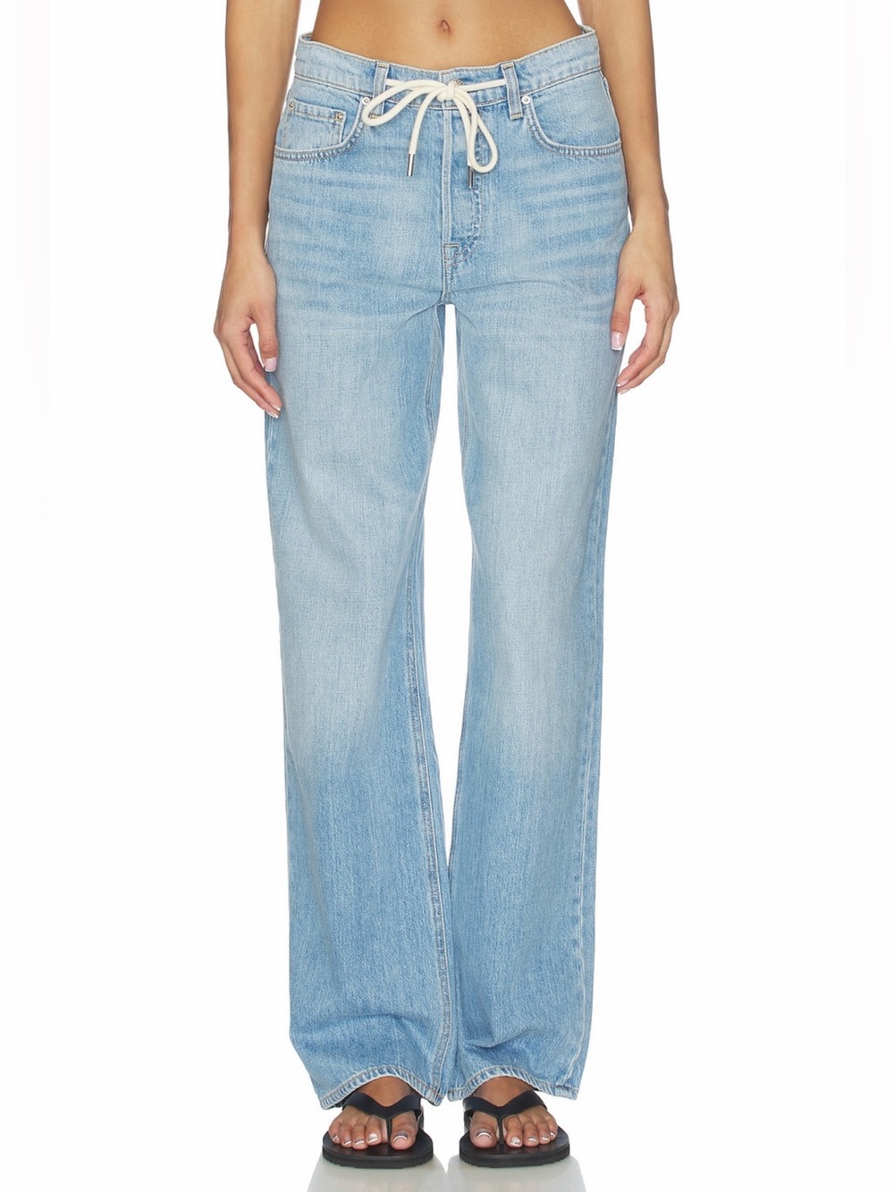 GRLFRND Revolve Bella Low Rise Boyfriend Straight Leg Denim Blue Jeans NWOT